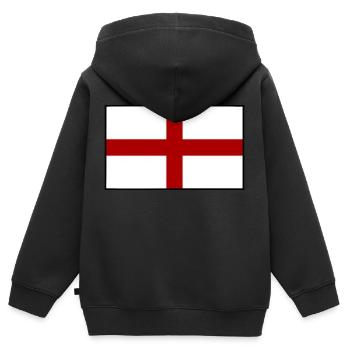 angleterre - Sweat Premium à capuche zippé enfant bio - noir - Dos - AI Model Kid Male (0cm)