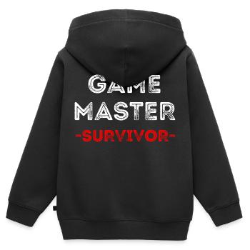 Game Master Survivor RPG (Message) - Sweat Premium à capuche zippé enfant bio - noir - Dos - AI Model Kid Male (0cm)