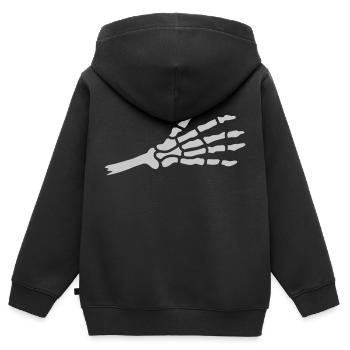 Squelette de main sectionné d’Halloween - Sweat Premium à capuche zippé enfant bio - noir - Dos - AI Model Kid Male (0cm)