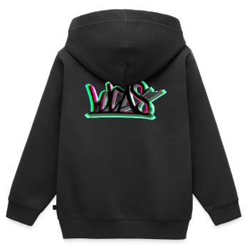 LUCAS - Sweat Premium à capuche zippé enfant bio - noir - Dos - AI Model Kid Male (0cm)