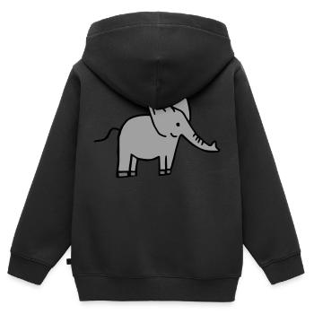 Elefant - Kinder Premium Organic Zip Hoodie - Schwarz - Hinten - AI Model Kid Male (0cm)