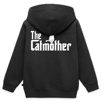 Katzen Mama Katzenhalter Parodie Katzenbesitzer - Kinder Premium Organic Zip Hoodie - Schwarz - Hinten - AI Model Kid Male (0cm)