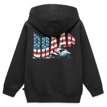 Braap Snowmobile Riding Snowmobiling Snowmobiler - Kinder Premium Organic Zip Hoodie - Schwarz - Hinten - AI Model Kid Male (0cm)