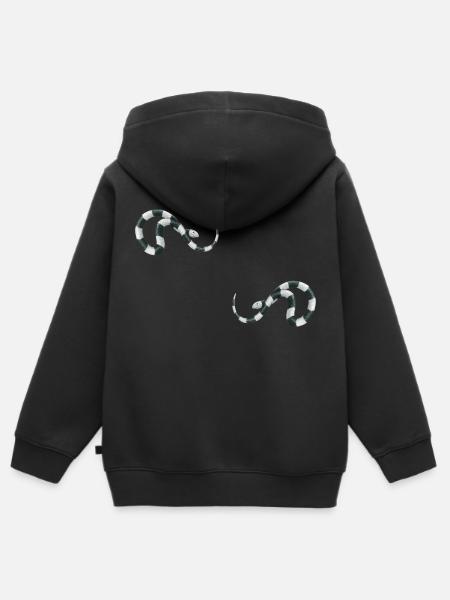 I divertenti serpenti marini - Felpa Premium con cappuccio con zip bambino bio - nero