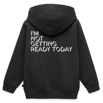 ne pas se préparer aujourd’hui - Sweat Premium à capuche zippé enfant bio - noir - Dos - AI Model Kid Male (0cm)