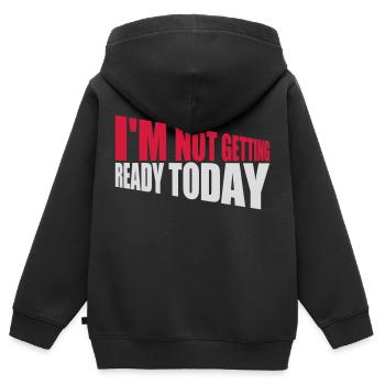 ne pas se préparer aujourd’hui - Sweat Premium à capuche zippé enfant bio - noir - Dos - AI Model Kid Male (0cm)