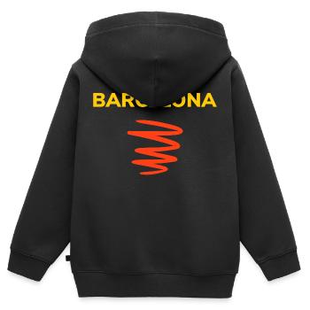 The most beautiful Barcelona T-shirt - Kids Premium Organic Zip-up Hoodie - black - Back - AI Model Kid Male (0cm)