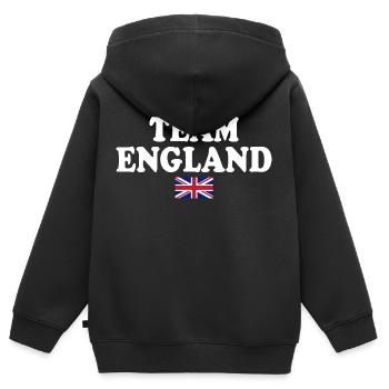 angleterre - Sweat Premium à capuche zippé enfant bio - noir - Dos - AI Model Kid Male (0cm)