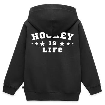 Hockey ist Leben originelle Geschenkidee - Kinder Premium Organic Zip Hoodie - Schwarz - Hinten - AI Model Kid Male (0cm)