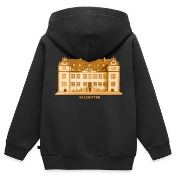 Salzgitter Schloss Musée Salder - Sweat Premium à capuche zippé enfant bio - noir - Dos - AI Model Kid Male (0cm)