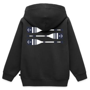 Paddel - Kinder Premium Organic Zip Hoodie - Schwarz - Hinten - AI Model Kid Male (0cm)