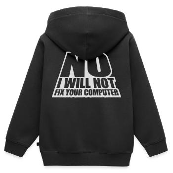 Ne pas réparer votre ordinateur - Sweat Premium à capuche zippé enfant bio - noir - Dos - AI Model Kid Male (0cm)