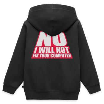 Ne pas réparer votre ordinateur - Sweat Premium à capuche zippé enfant bio - noir - Dos - AI Model Kid Male (0cm)