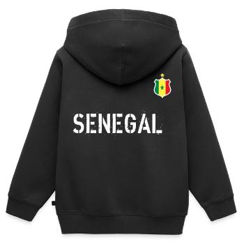 Sénégal - Sweat Premium à capuche zippé enfant bio - noir - Dos - AI Model Kid Male (0cm)