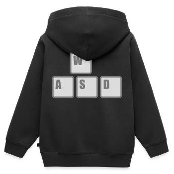 Computer WASD Tastatur Tasten - Kinder Premium Organic Zip Hoodie - Schwarz - Hinten - AI Model Kid Male (0cm)