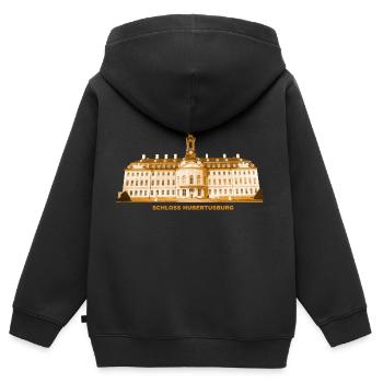 Hubertusburg Schloss Wermsdorf Grimma Sachsen - Kinder Premium Organic Zip Hoodie - Schwarz - Hinten - AI Model Kid Male (0cm)