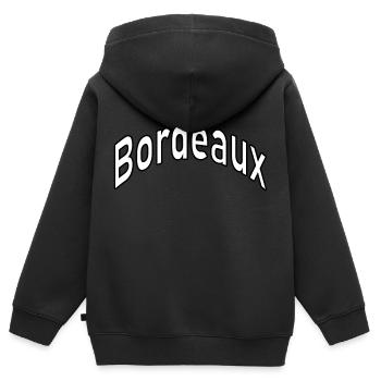 Bordeaux - Sweat Premium à capuche zippé enfant bio - noir - Dos - AI Model Kid Male (0cm)
