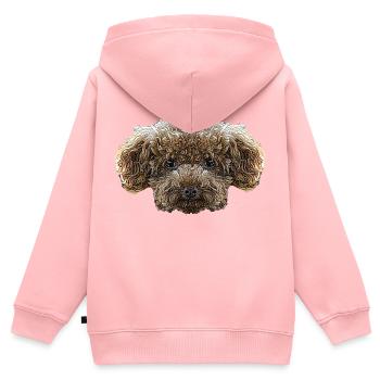Toy Poodle Face - Kids Premium Organic Zip-up Hoodie - rose - Back - AI Model Kid Female (0cm)