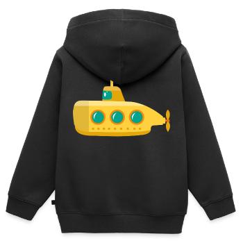 Gelbes U-Boot - Kinder Premium Organic Zip Hoodie - Schwarz - Hinten - AI Model Kid Male (0cm)
