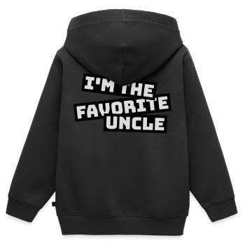 im the favorite uncle - Kinder Premium Organic Zip Hoodie - Schwarz - Hinten - AI Model Kid Male (0cm)