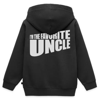 im the favorite uncle - Kinder Premium Organic Zip Hoodie - Schwarz - Hinten - AI Model Kid Male (0cm)