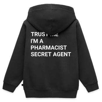 Trust Me I m A Pharmacist Secret Agent - Kids Premium Organic Zip-up Hoodie - black - Back - AI Model Kid Male (0cm)