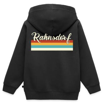 Rahnsdorf - Treptow - Köpenick - Berlin - Retro - Kinder Premium Organic Zip Hoodie - Schwarz - Hinten - AI Model Kid Male (0cm)