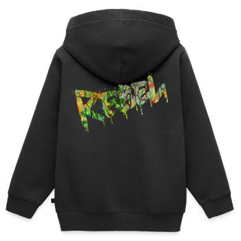 Rebel Rebels Drôle Musique Rétro Hip Hop Rocknroll - Sweat Premium à capuche zippé enfant bio - noir - Dos - AI Model Kid Male (0cm)