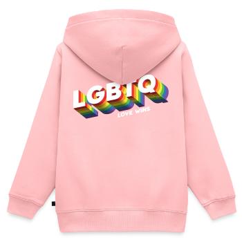 love wins LGBTQ+ - Kinder Premium Organic Zip Hoodie - Rosa - Hinten - AI Model Kid Female (0cm)