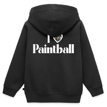 iLoVePaintbal - Kinder Premium Organic Zip Hoodie - Schwarz - Hinten - AI Model Kid Male (0cm)
