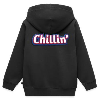 Chill chillen - Kinder Premium Organic Zip Hoodie - Schwarz - Hinten - AI Model Kid Male (0cm)