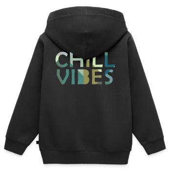 Chill Vibes - Sweat Premium à capuche zippé enfant bio - noir - Dos - AI Model Kid Male (0cm)
