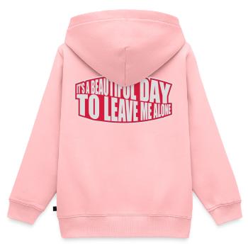 leave me alone day - Kinder Premium Organic Zip Hoodie - Rosa - Hinten - AI Model Kid Female (0cm)