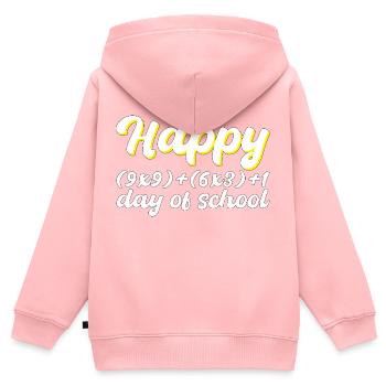100 days of school Math Gift - Kids Premium Organic Zip-up Hoodie - rose - Back - AI Model Kid Female (0cm)