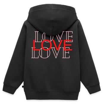 Love Love Love Valentinstag Romatik - Kinder Premium Organic Zip Hoodie - Schwarz - Hinten - AI Model Kid Male (0cm)