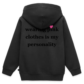 Wearing pink clothes is my personality - Kinder Premium Organic Zip Hoodie - Schwarz - Hinten - AI Model Kid Male (0cm)