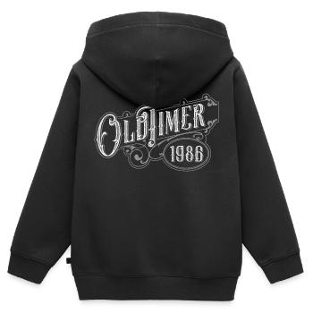 Voiture de collection - Sweat Premium à capuche zippé enfant bio - noir - Dos - AI Model Kid Male (0cm)