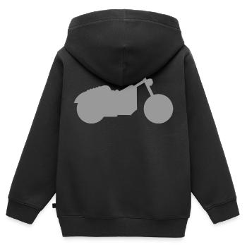 Motorrad - Kinder Premium Organic Zip Hoodie - Schwarz - Hinten - AI Model Kid Male (0cm)