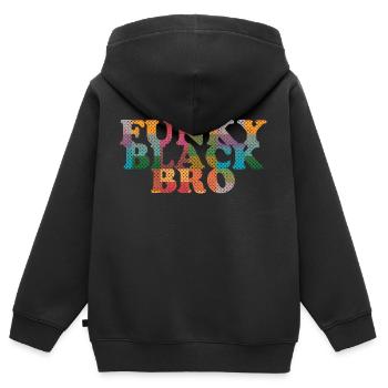Funky Black Bro - Sweat Premium à capuche zippé enfant bio - noir - Dos - AI Model Kid Male (0cm)