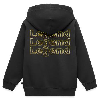 Legend Legend Legend Geschenk - Kinder Premium Organic Zip Hoodie - Schwarz - Hinten - AI Model Kid Male (0cm)