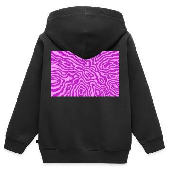 rosa Wellen - Kinder Premium Organic Zip Hoodie - Schwarz - Hinten - AI Model Kid Male (0cm)