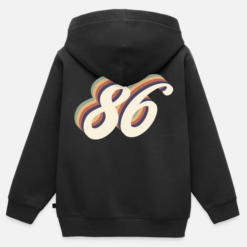 86ème anniversaire vintage - Sweat Premium à capuche zippé enfant bio - noir