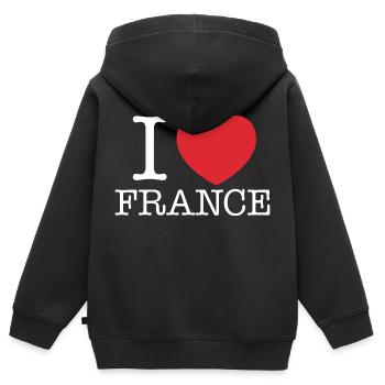 I Love france | I Love french | I Heart france - Kids Premium Organic Zip-up Hoodie - black - Back - AI Model Kid Male (0cm)