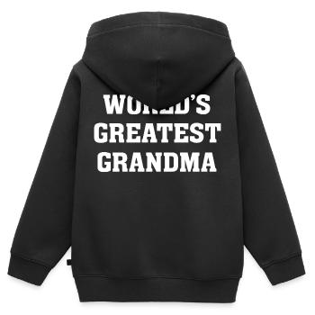 T-shirt de la plus grande grand-mère du monde - Sweat Premium à capuche zippé enfant bio - noir - Dos - AI Model Kid Male (0cm)
