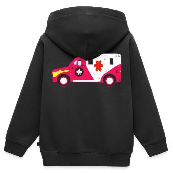 Deutsche Ambulanz - Kinder Premium Organic Zip Hoodie - Schwarz - Hinten - AI Model Kid Male (0cm)