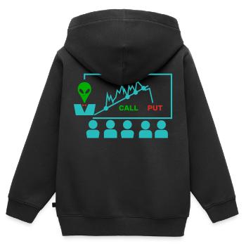 Atelier de trading - Sweat Premium à capuche zippé enfant bio - noir - Dos - AI Model Kid Male (0cm)