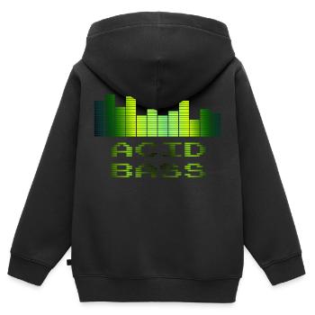 Acid Bass | Music - Sweat Premium à capuche zippé enfant bio - noir - Dos - AI Model Kid Male (0cm)