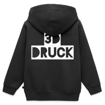 3D Druck Print Filament Shirt Geschenk - Kinder Premium Organic Zip Hoodie - Schwarz - Hinten - AI Model Kid Male (0cm)