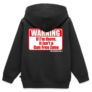Gun Free Zone Warning - Kinder Premium Organic Zip Hoodie - Schwarz - Hinten - AI Model Kid Male (0cm)