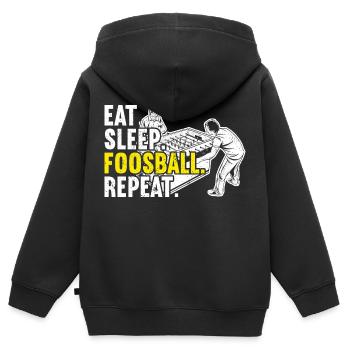 Tischfußball - Kinder Premium Organic Zip Hoodie - Schwarz - Hinten - AI Model Kid Male (0cm)